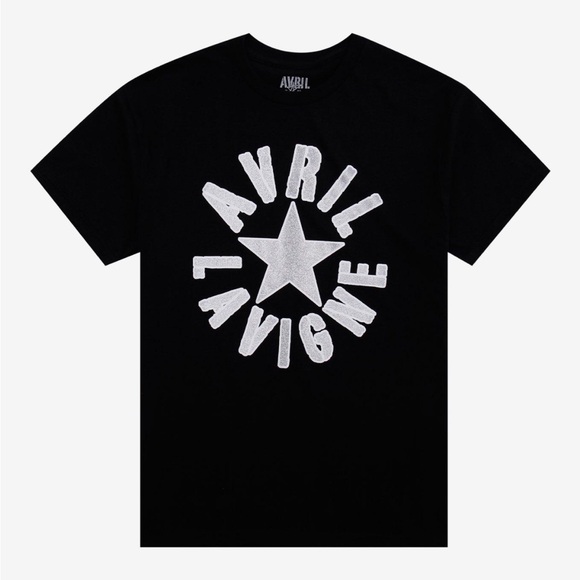 NWT Hot Topic Avril Lavigne glitter star logo t-shirt - Picture 2 of 6